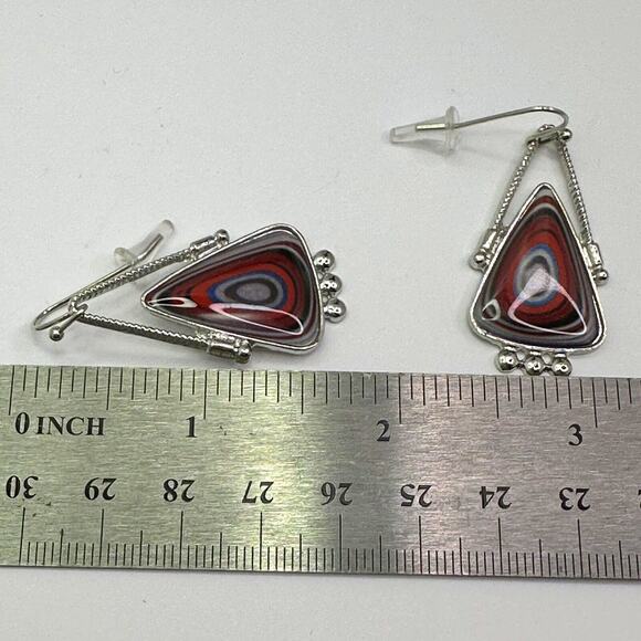 Statement‎ Dangle Earrings Colorful Triangle Design Fashion Jewelry - Picture 2 of 8